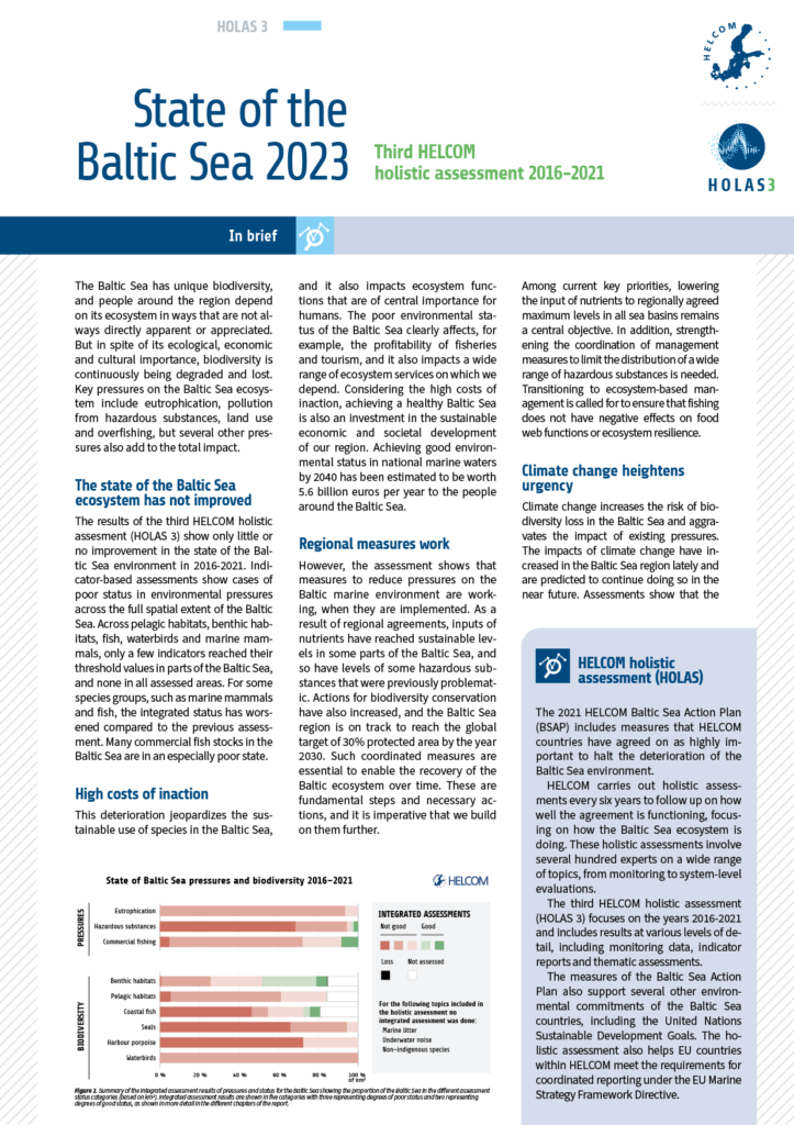 State of the Baltic Sea 2023 in brief-final